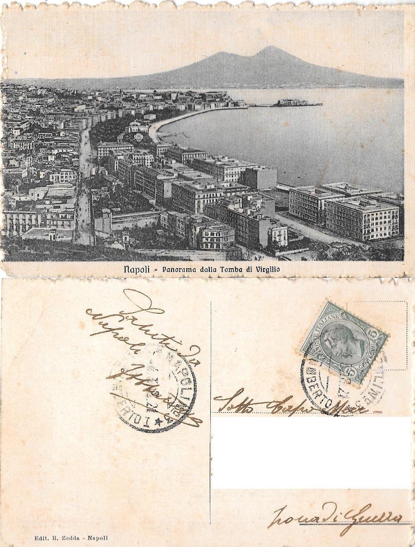 Napoli. Panorama dalla Tomba di Virgilio. Viaggiata 1921