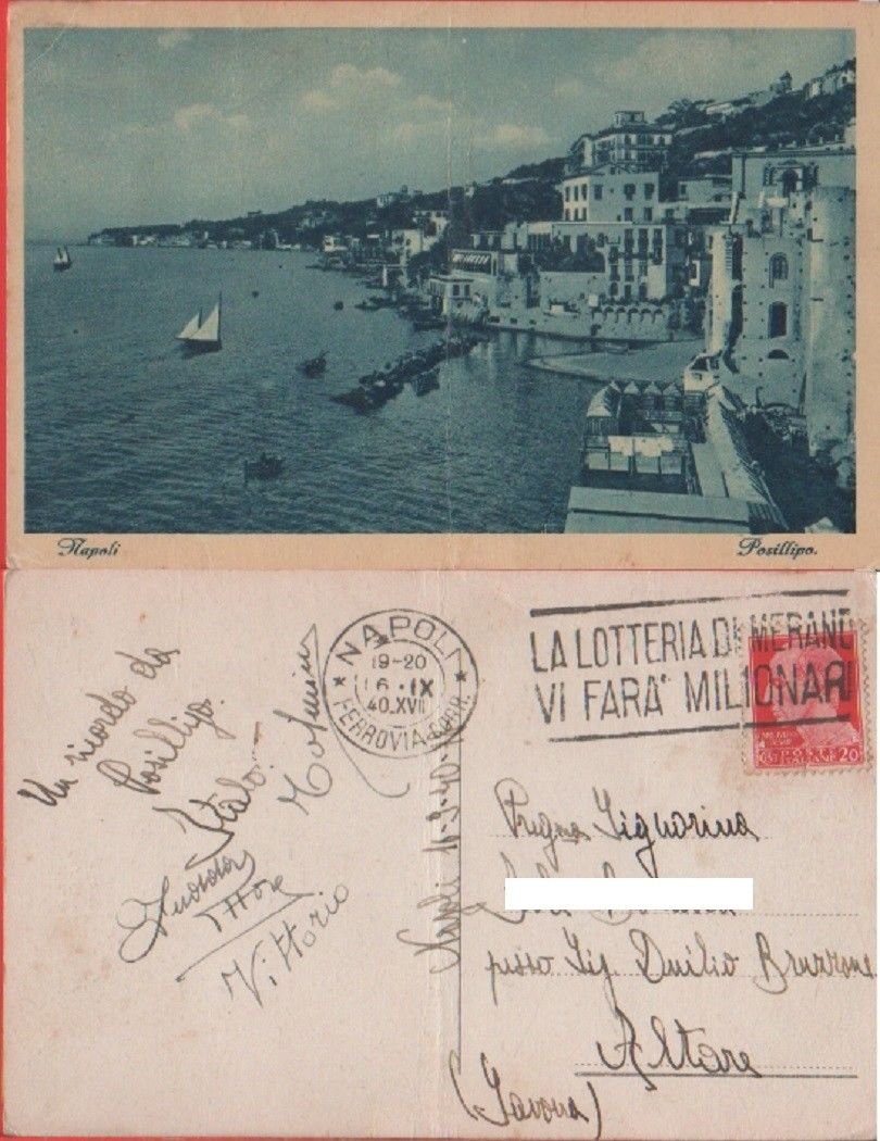 Napoli. Posillipo - Barche. Viaggiata 1940