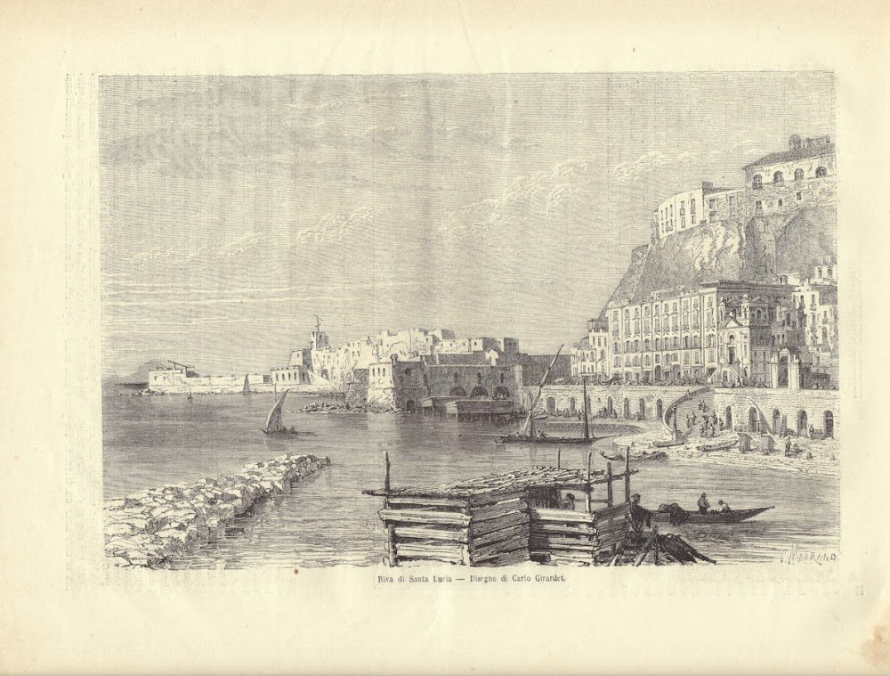 Napoli. Riva di Santa Lucia. Stampa 1863 | Immagine principale