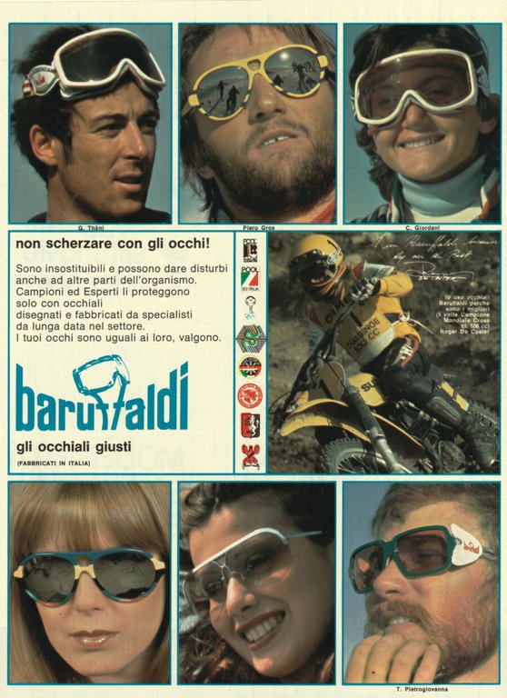 Nascivera impianti tipizzati / Occhiali Baruffaldi. Advertising 1976
