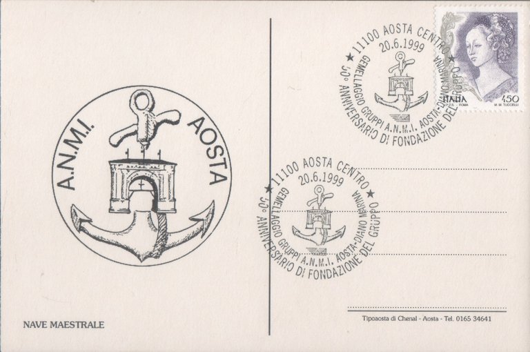Nave Maestrale. Non viaggiata. Timbro ANMI Aosta 1999 | Immagine Gallery 2