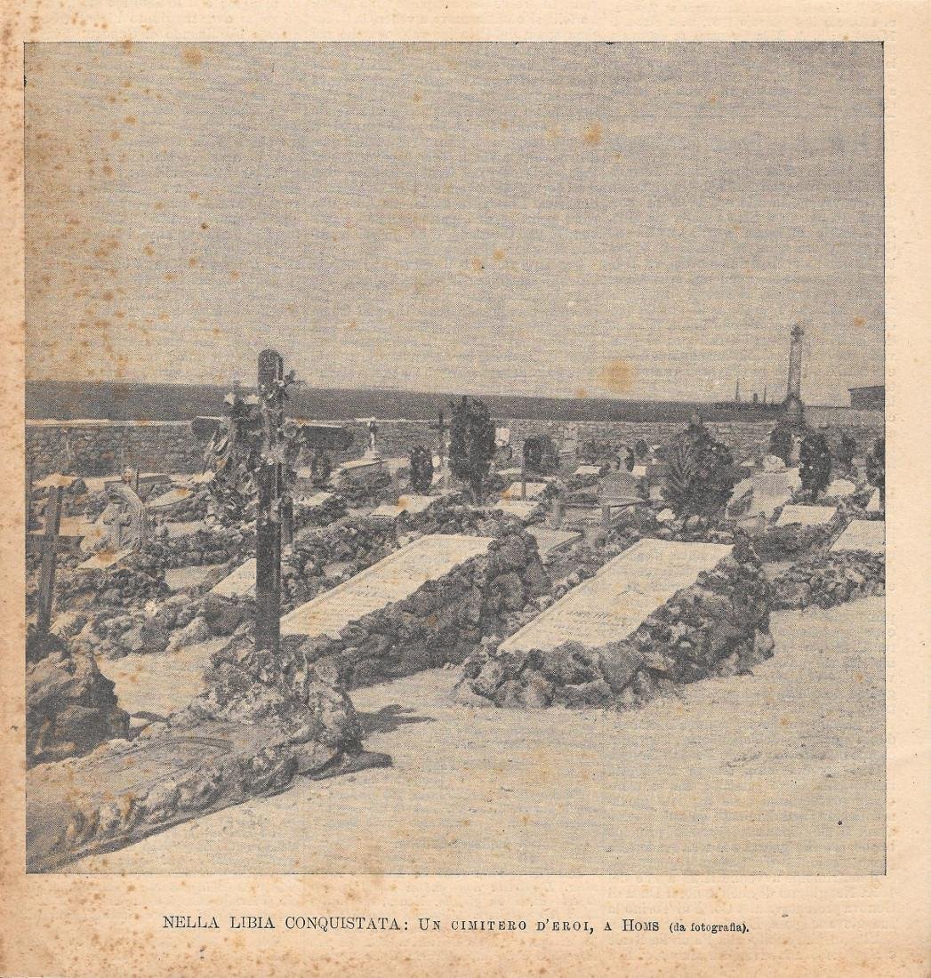 Nella Libia conquistata: un cimitero d'eroi, a Homs. Stampa 1912