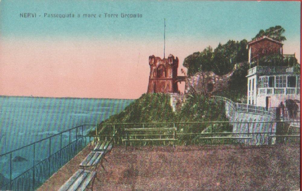 Nervi. Passeggiata a mare e Torre Groppallo. Non viaggiata