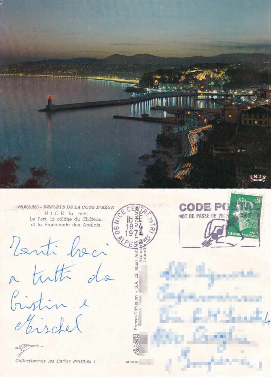 Nice. La nuit. Viaggiata 1974