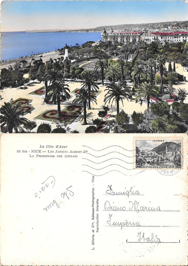 Nice. Les Jardins Albert Ier. La Promenade des Anglais. Viaggiata …