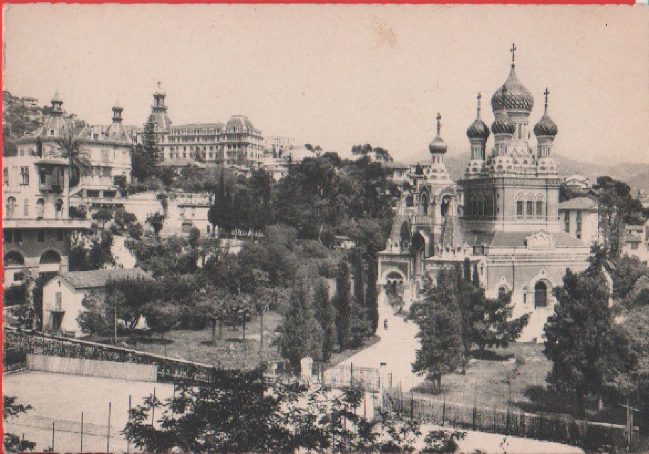 Nice-Nizza. L'eglise russe et Lycee du Parc Imperial. Originale. Non …