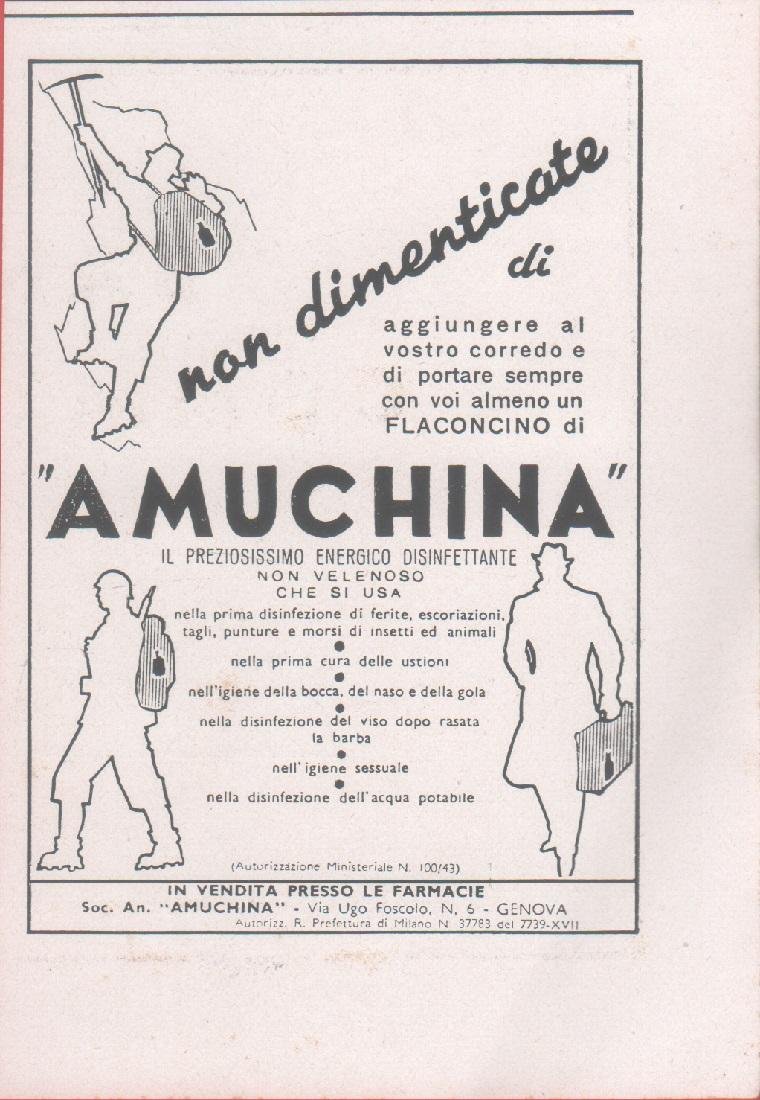 Non dimenticate. Amuchina. Pubblicita 1942