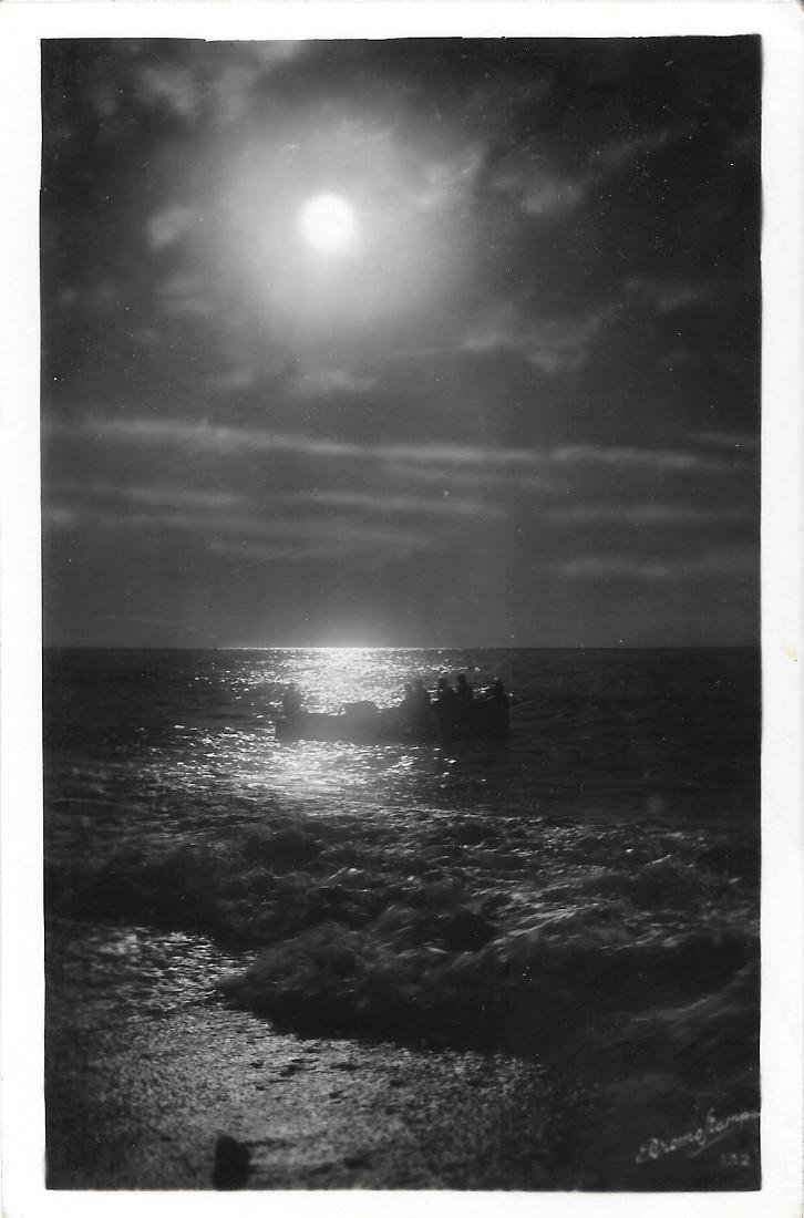 Notturno sul mare. Non viaggiata, originale 1939