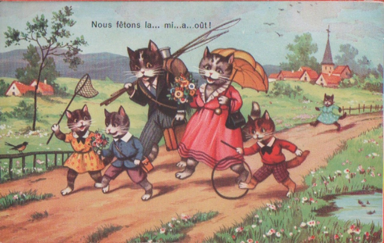 Nous fetons la... mi...a..out . Non viaggiata