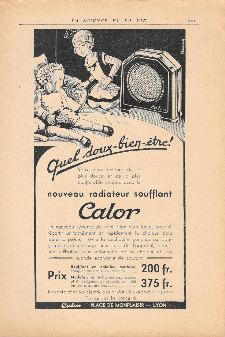 Nouveau radiateur soufflant Calor - Advertising 1935