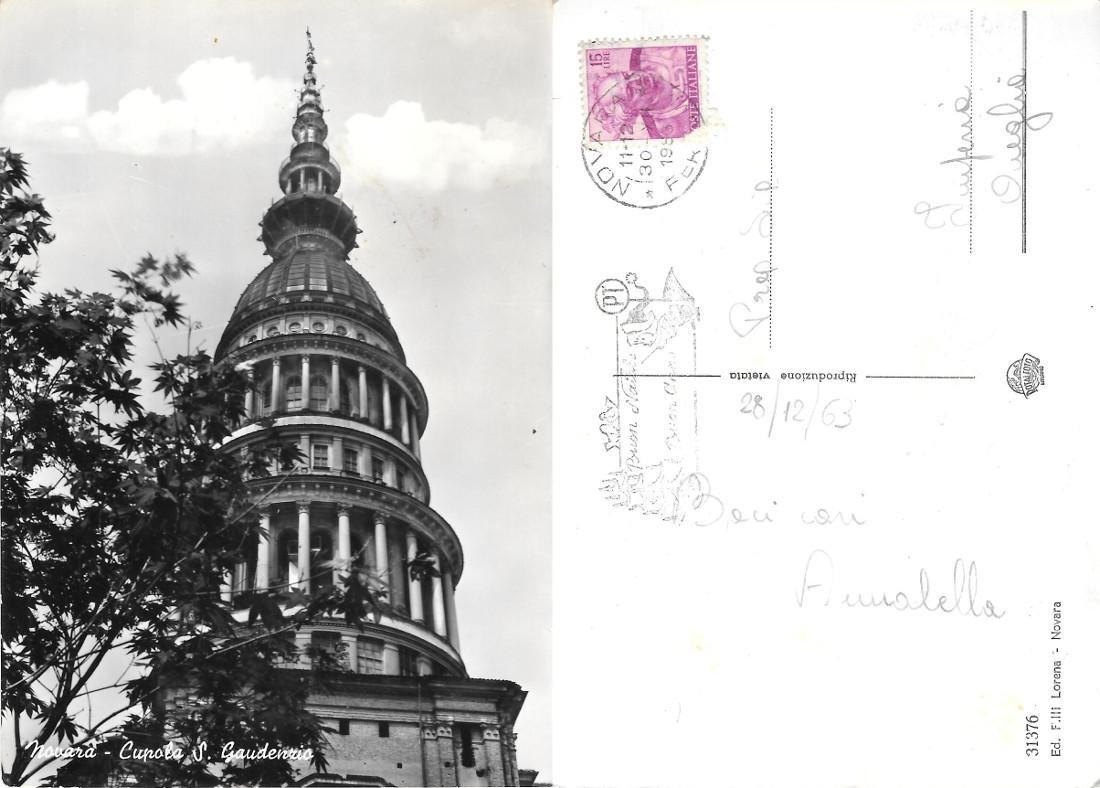 Novara. Cupola S. Gaudenzio. Viaggiata 1963