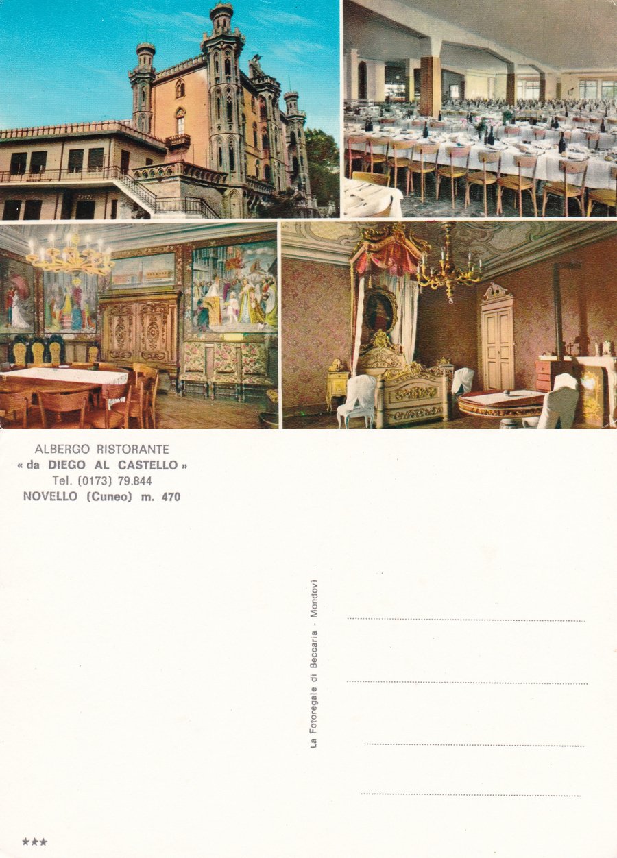 Novello (CN). Albergo ristorante da Diego al Castello. Non viaggiata