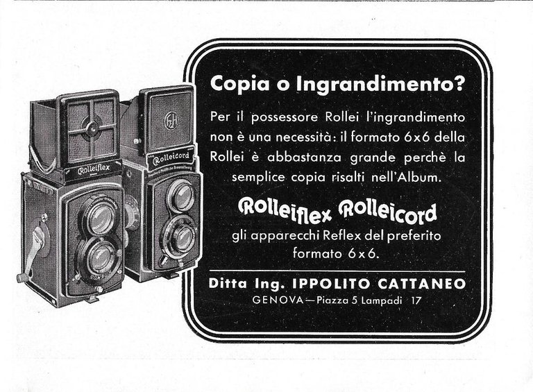 Novia Albene camicie / Rolliflex e Rolleicord. Advertising 1937 fronte …