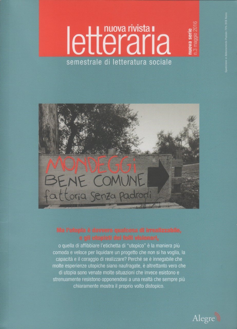 Nuova rivista letteraria. n. 3 / 2016