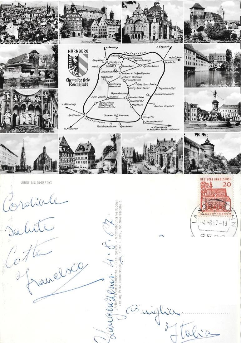 Nurnberg. Vedutine. Viaggiata 1967
