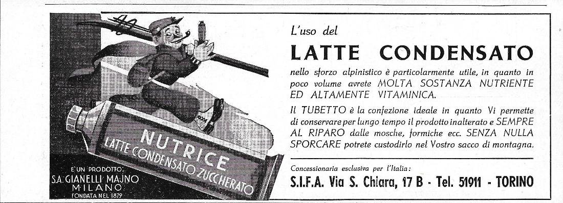 Nutrice latte condensato zuccherato. Advertising 1942