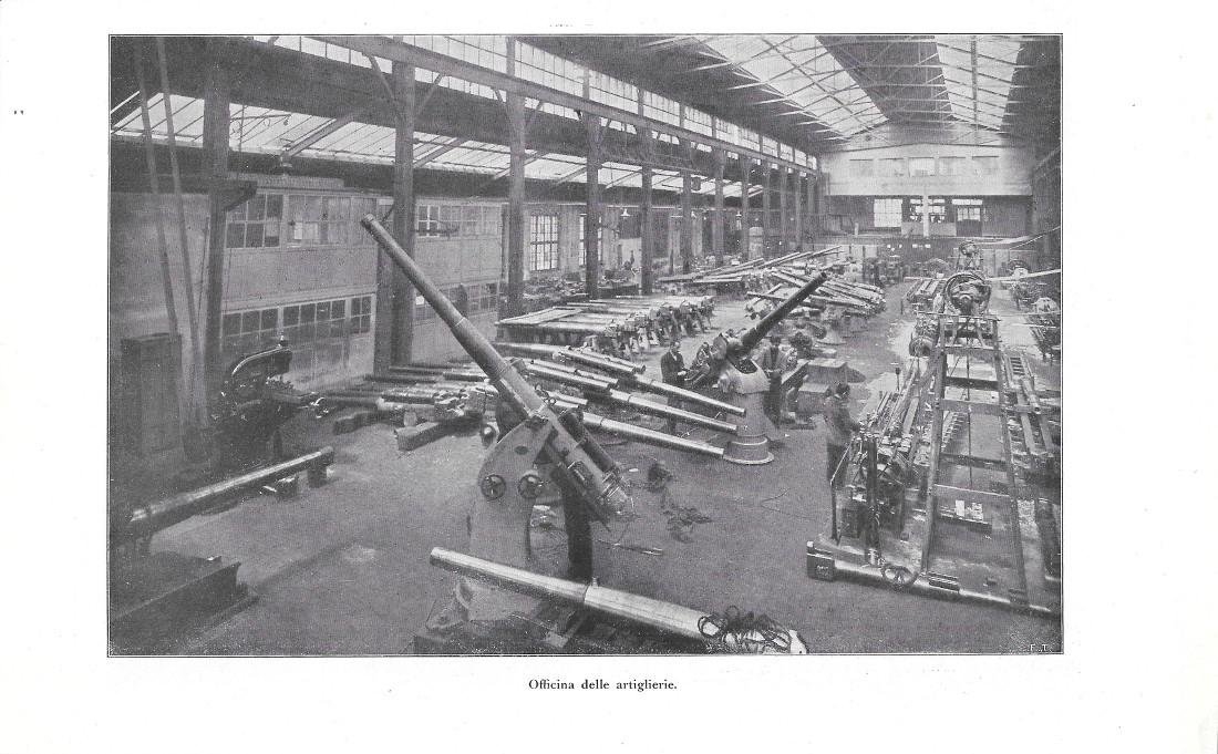 Officina delle artiglierie (Ansaldo-Genova). Stampa 1916