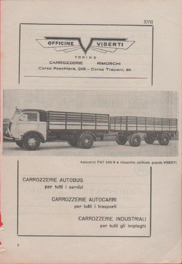 Officine Viberti. Torino. Pubblicità 1940