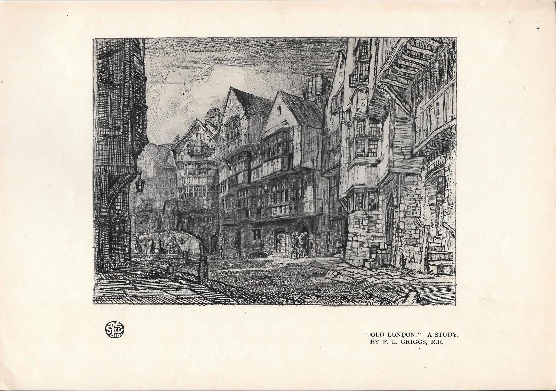 Old London, a study by F.L. Griggs. Stampa 1921 | Immagine principale