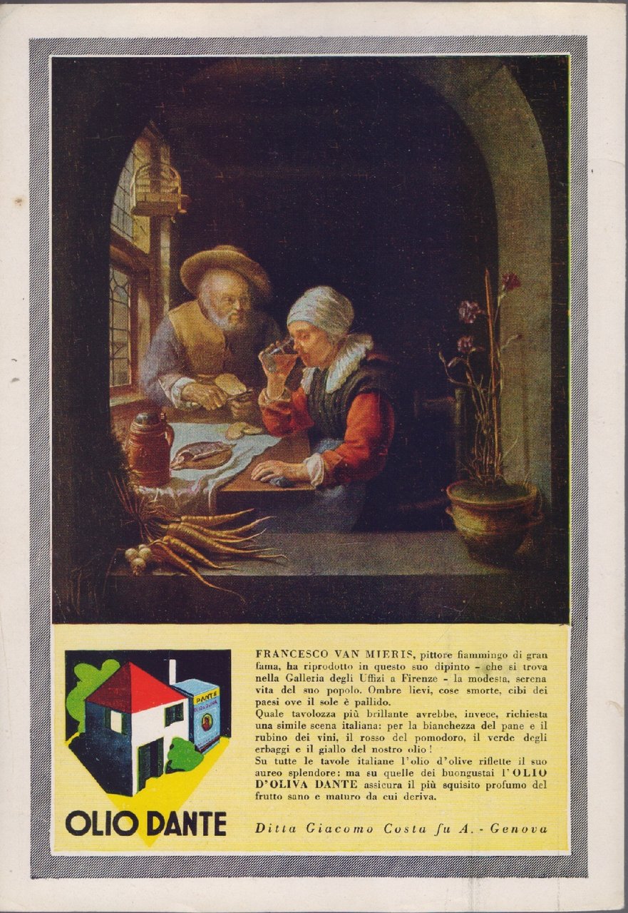 Olio Dante. Advertising 1938