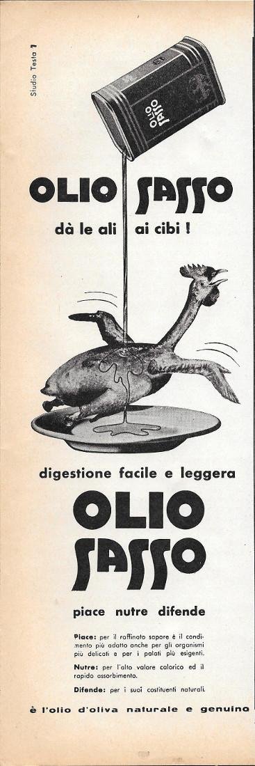 Olio Sasso. Pollo. Advertising 1958
