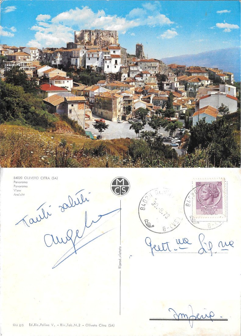 Oliveto Citra (SA). Panorama. Viaggiata 1973