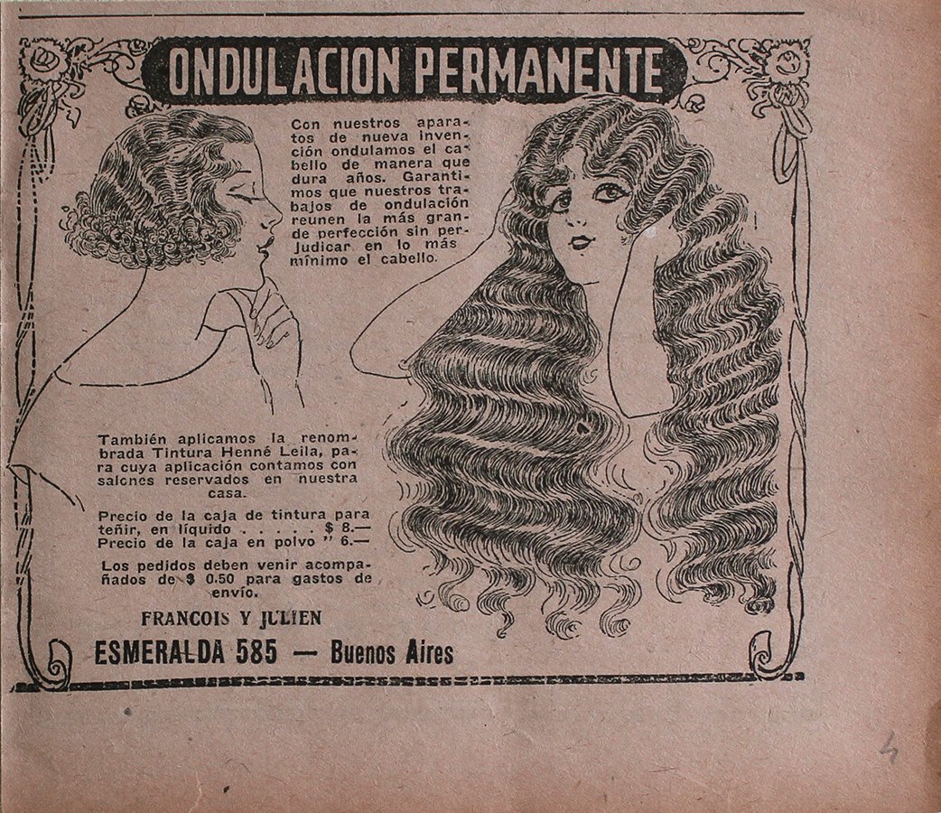Ondulacion permanente. Francois y Julien, Buenos Ayres - Advertising 1922