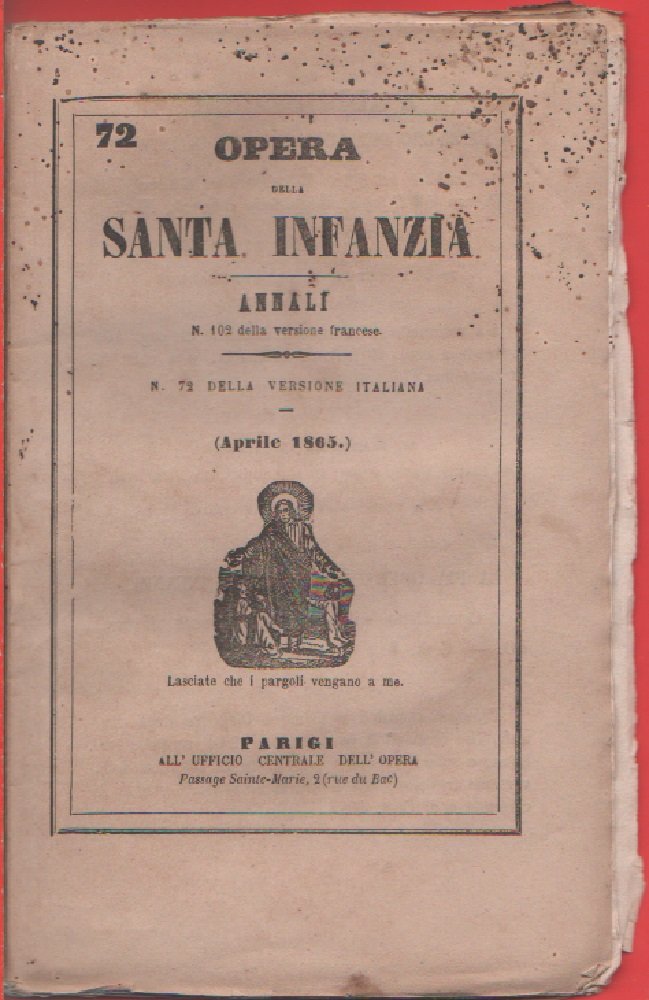 Opera della Santa Infanzia. Annali n. 72, Aprile 1865