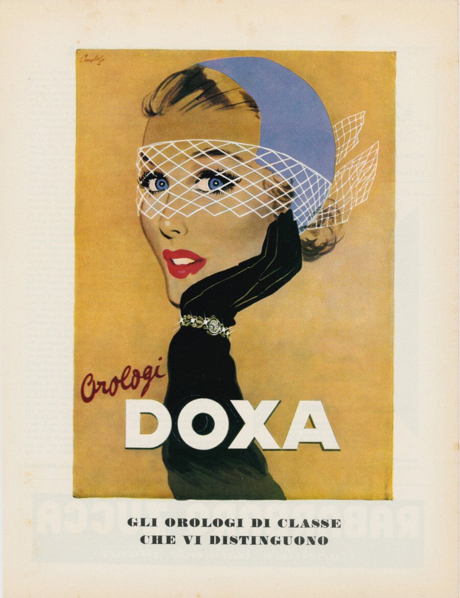 Orologi Doxa. Advertising 1957