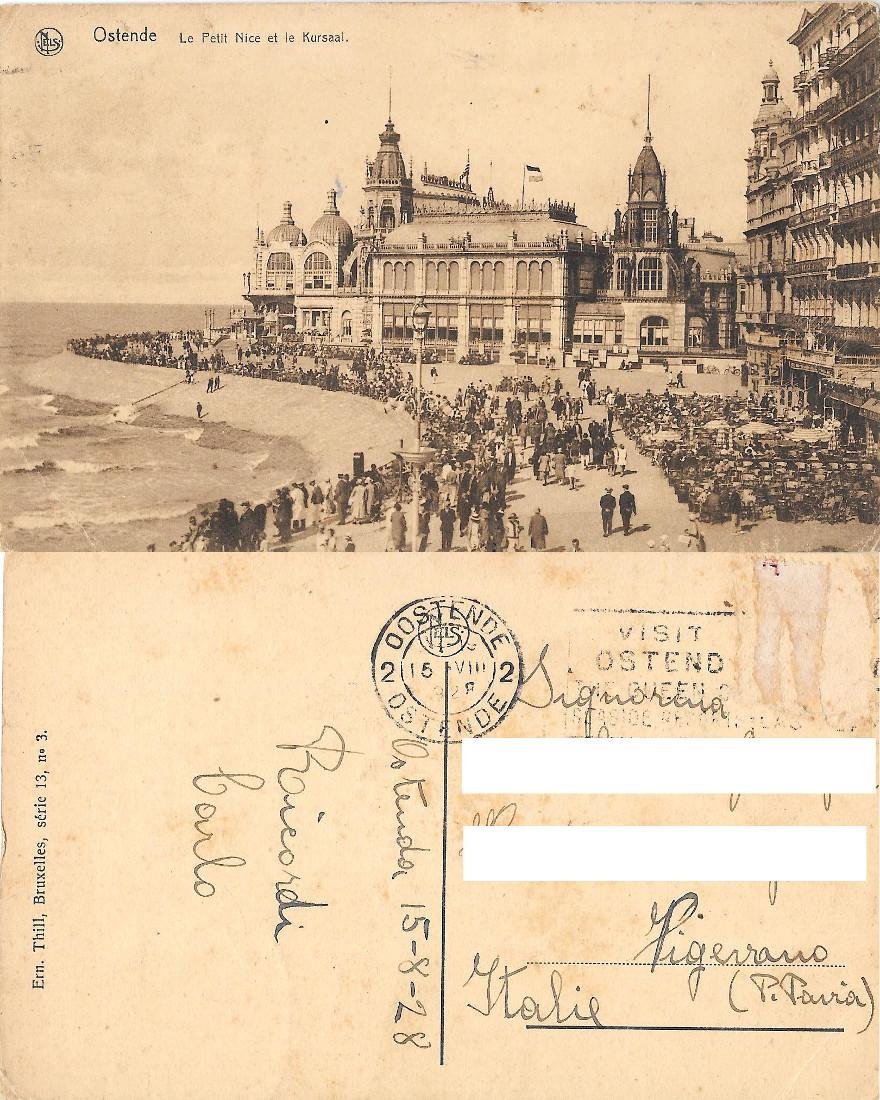Ostende. Le Petit Nice et le Kursaal. Viaggiata 1928