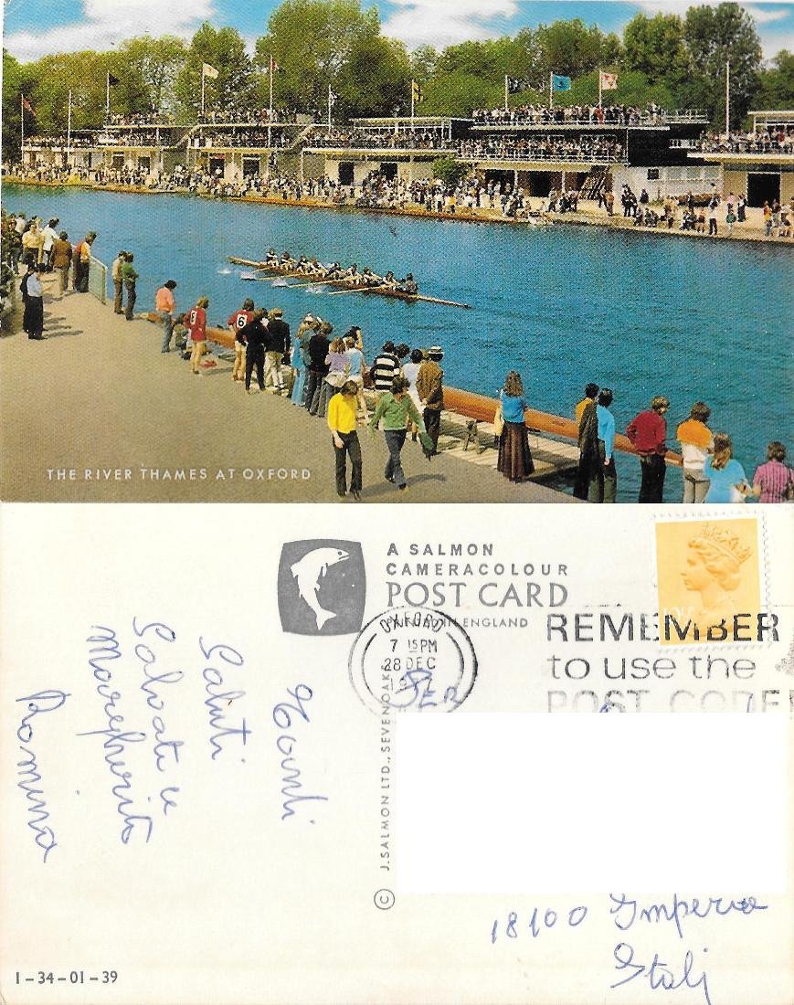 Oxford. Regate su Tamigi. Viaggiata 1977