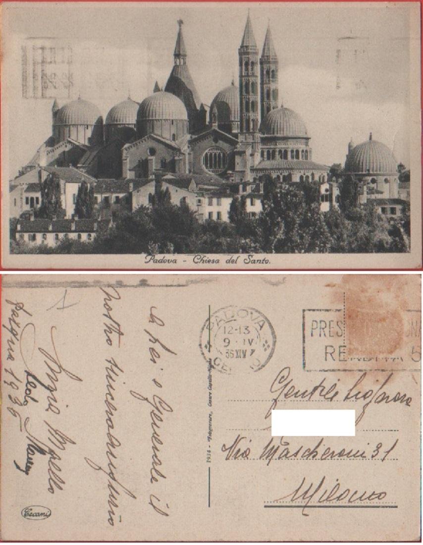 Padova. Chiesa del Santo. Viaggiata 1936
