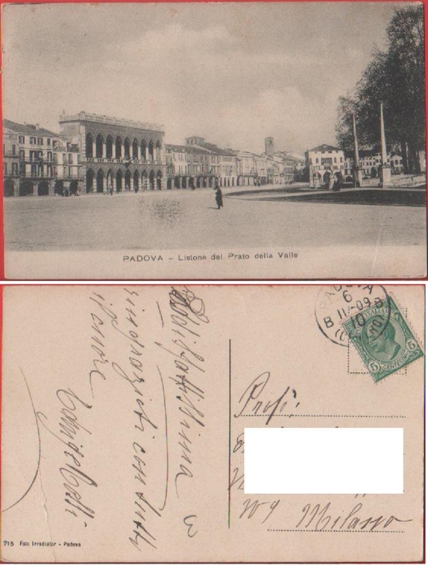 Padova. Listone del Prato della Valle. Viaggiata 1910