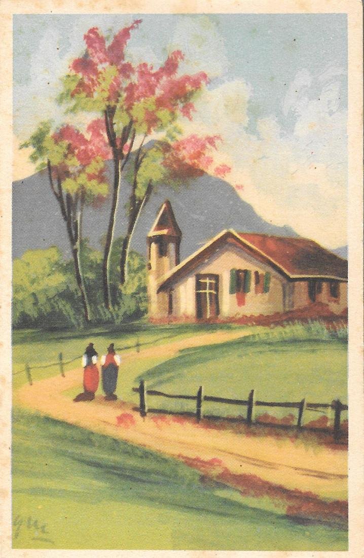 Paesaggio campestre (pittorica). Non viaggiata, stampa 1942