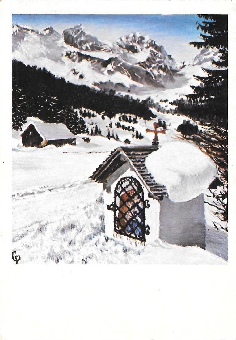 Paesaggio invernale. Dipinto con la bocca (Perrott). Non viaggiata