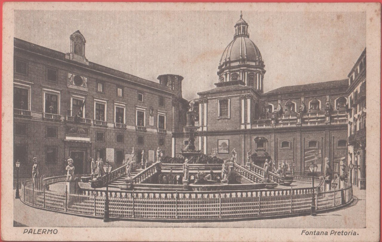 Palermo. Fontana Pretoria Non viaggiata. Originale
