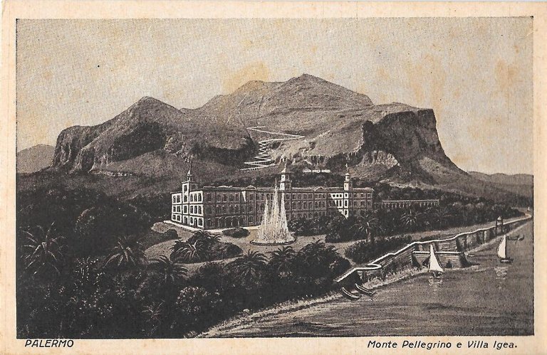 Palermo. Monte Pellegrino e Villa Igea. Non viaggiata, originale