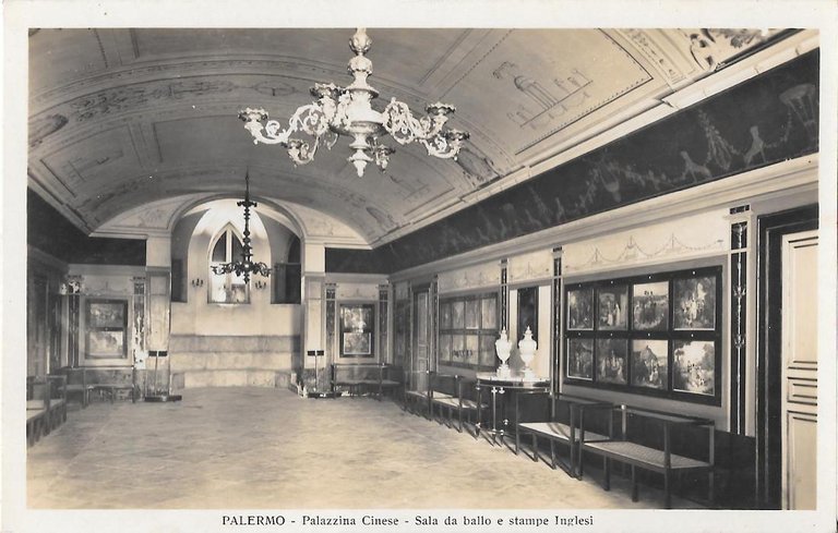 Palermo. Palazzina Cinese. Sala da ballo e stampe inglesi. Non viaggiata, originale