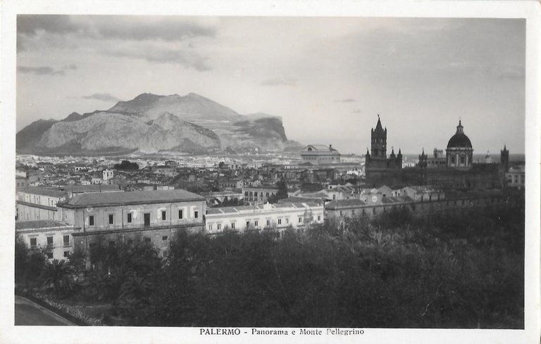 Palermo. Panorama e Monte Pellegrino. Non viaggiata, originale