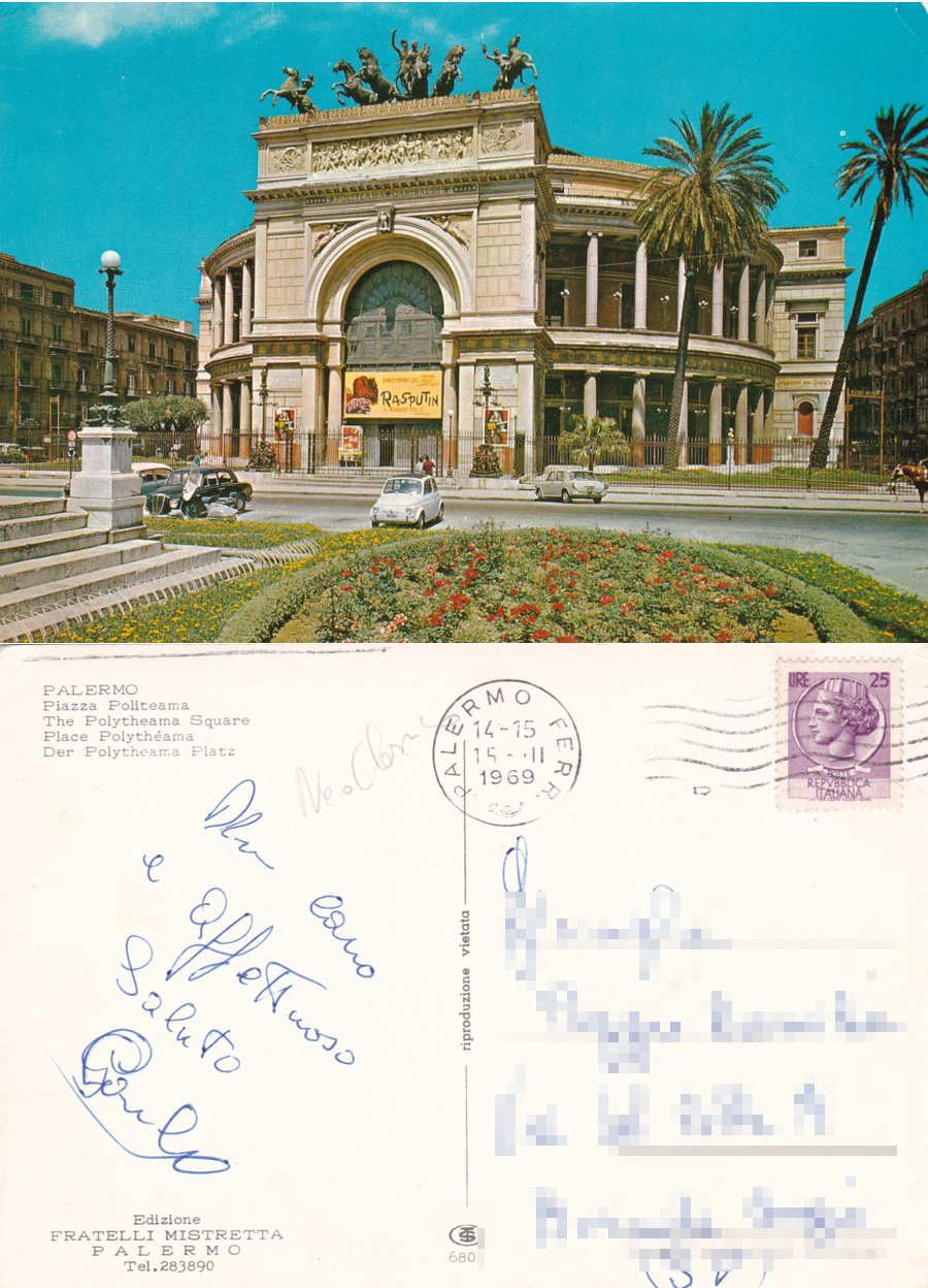 Palermo. Piazza Politeama. Viaggiata 1969