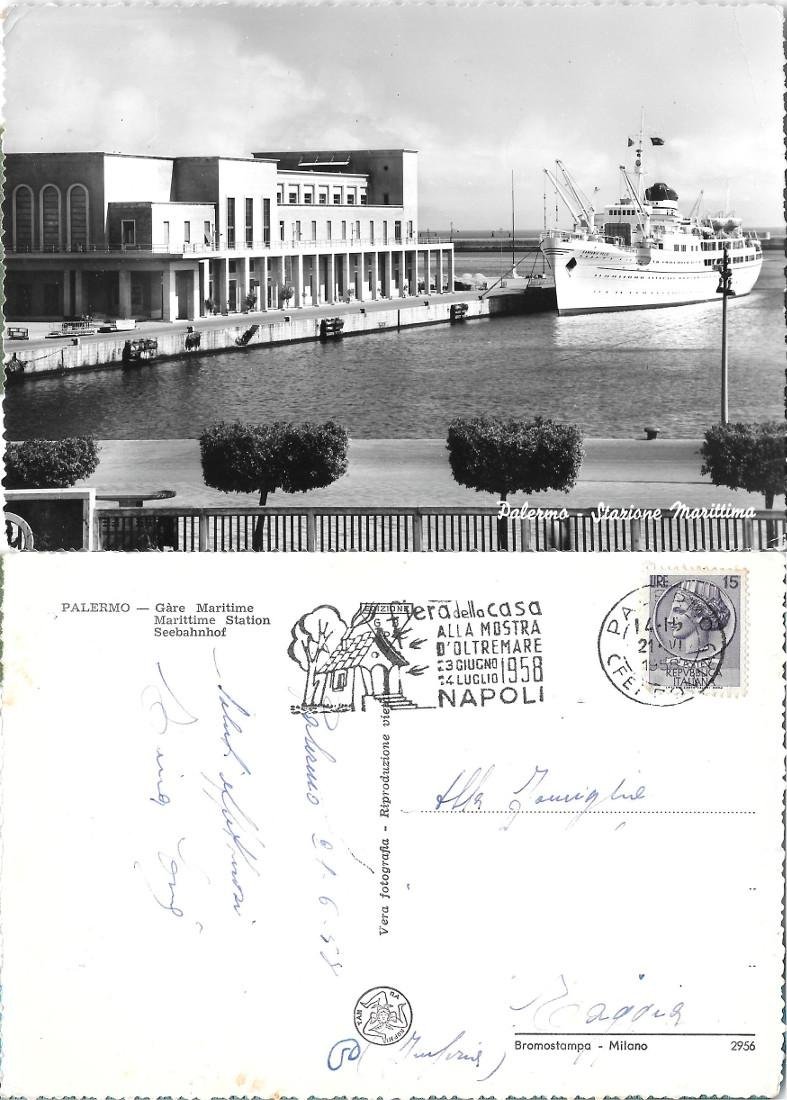 Palermo. Stazione marittima. M/n Campania Felix. Viaggiata 1958