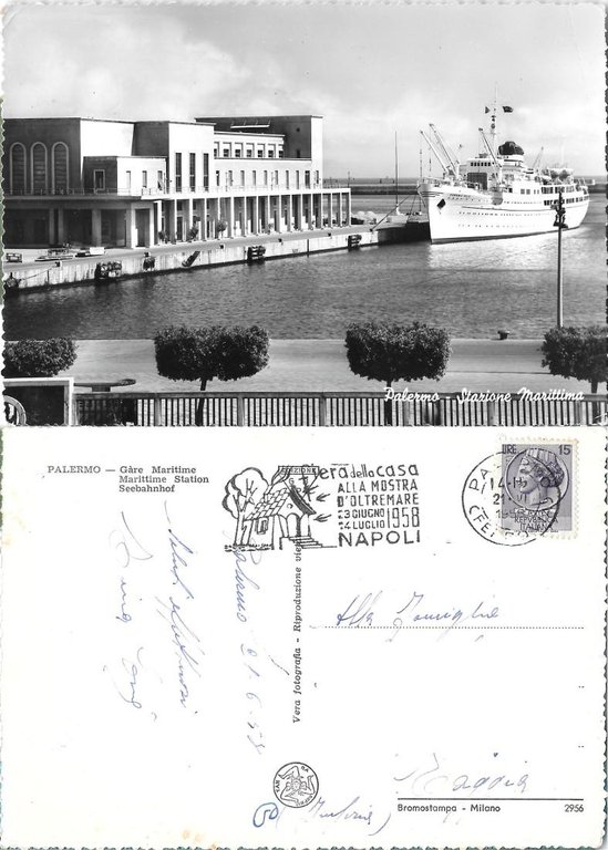 Palermo. Stazione marittima. M/n Campania Felix. Viaggiata 1958