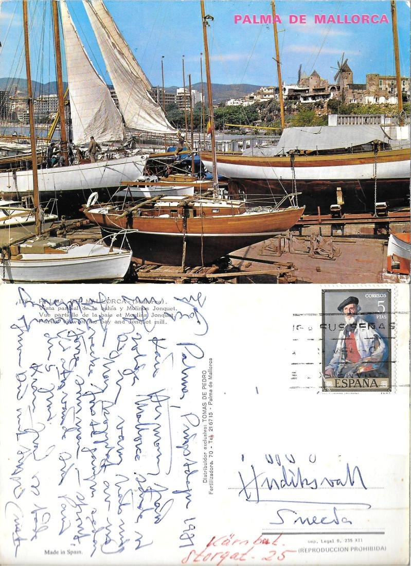 Palma de Mallorca. Vista parcial de la bahia. Viaggiata 1971