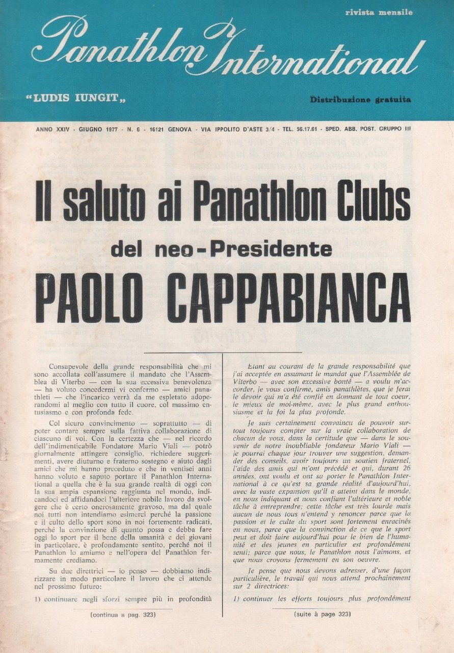 Panathlon International. n. 6. 1977