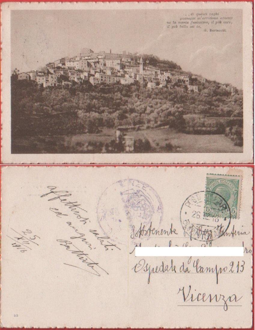 Panorama. Verso di G. Bertacchi. Viaggiata 1916