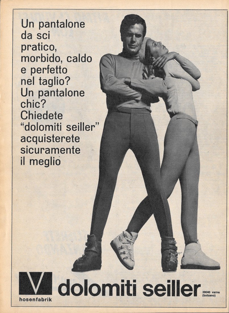 Pantaloni da sci Dolomiti Seiller - Advertising 1968