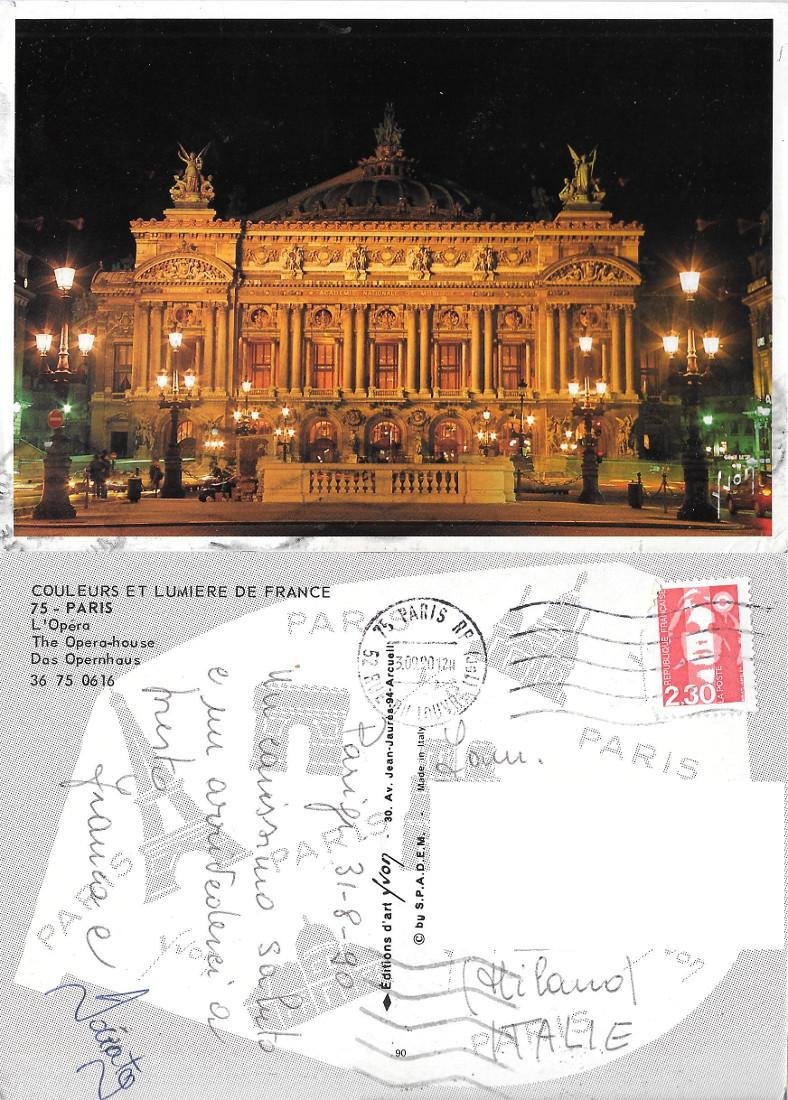 Parigi. L'Opera. Viaggiata 1990