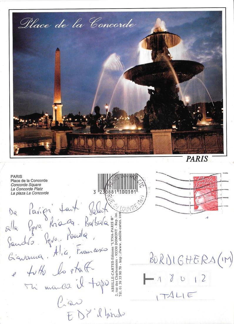 Paris. Place de la Concorde. Viaggiata 1970