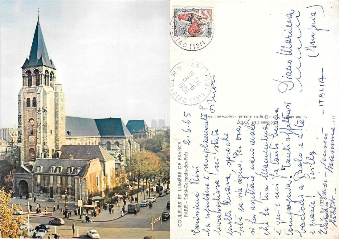 Paris. Saint Germain des Pres. Viaggiata 1965