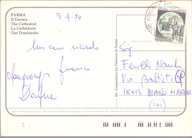 Parma. Il Duomo. Viaggiata 1994 | Immagine Gallery 2